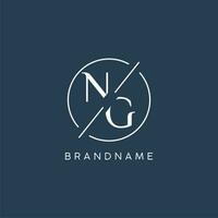 Initial letter NG logo monogram with circle line style vector