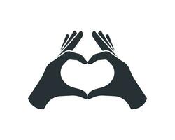 Icon two hands in the shape of a heart. vector