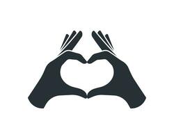 Icon two hands in the shape of a heart. vector