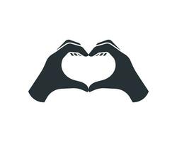 Icon two hands in the shape of a heart. vector