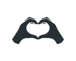 Icon two hands in the shape of a heart. vector