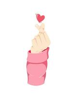 Korean love sign. Korea finger heart vector illustration