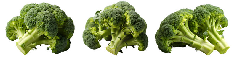 broccoli isolated on transparent background ,Cut out green broccoli vegetable ,generative ai png