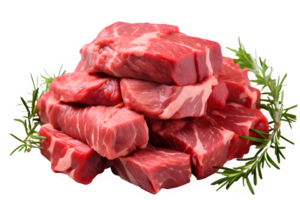 fresh beef isolated on transparent background ,raw meat cut out ,generative ai png