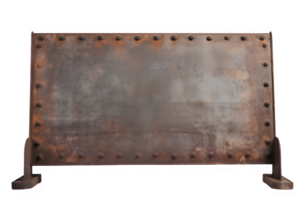 old iron plank signboard isolated on transparent background ,generative ai png