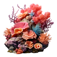 coral reef isolated on transparent background ,sea coral reef cut out ,generative ai png