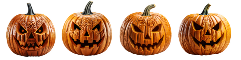 Halloween zucca isolato su trasparente sfondo ,Jack o'lantern tagliare su ,generativo ai png