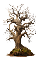 dead tree isolated on transparent background ,dry tree cut out ,generative ai png