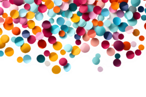 colorful confetti paper falling isolated on transparent background , confetti cut out ,generative ai png