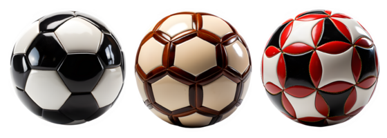 fútbol pelota aislado en transparente antecedentes ,pelota con hexagonal superficie cortar fuera ,generativo ai png