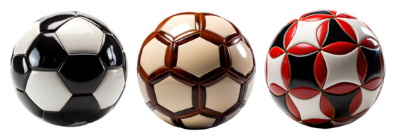 fútbol pelota aislado en transparente antecedentes ,pelota con hexagonal superficie cortar fuera ,generativo ai png