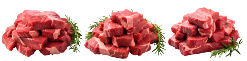 fresh beef isolated on transparent background ,raw meat cut out ,generative ai png