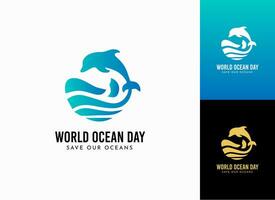 mundo océanos día diseño vector. vamos salvar nuestra océanos diseño antecedentes vector