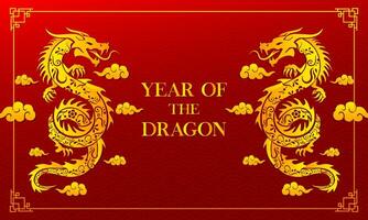 Happy chinese new year 2024 vector. Year of the dragon design template vector. vector