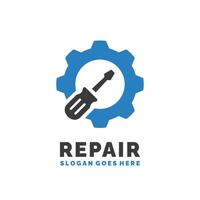 Repair logo design vector illustration. Maintenance logo