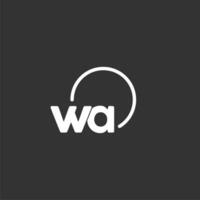 WA initial logo with rounded circle vector