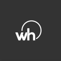 wh inicial logo con redondeado circulo vector