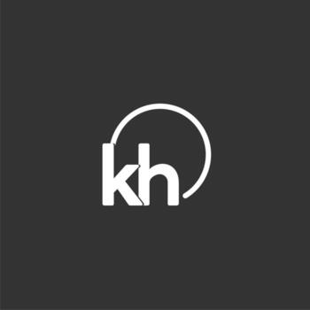 KH initial logo with rounded circle vector