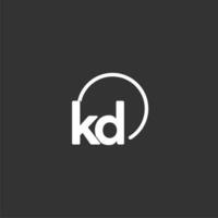 kd inicial logo con redondeado circulo vector
