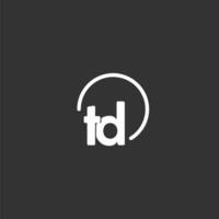 TD initial logo with rounded circle vector