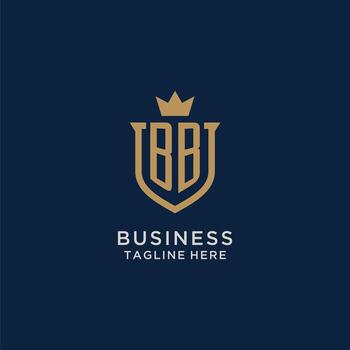 cama y desayuno inicial proteger corona logo vector