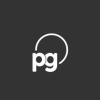 PG initial logo with rounded circle vector