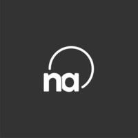 NA initial logo with rounded circle vector