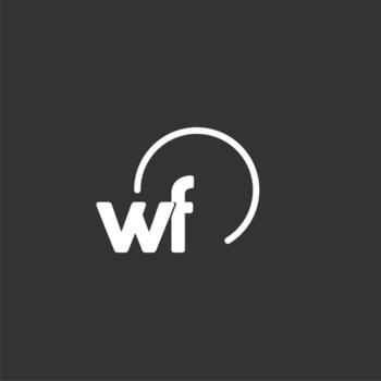 WF initial logo with rounded circle vector