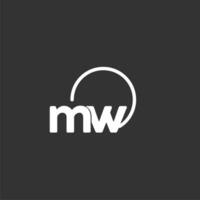 MW initial logo with rounded circle vector