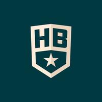 Initial HB logo star shield symbol with simple design vector