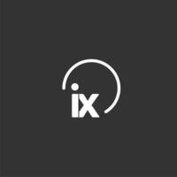 IX initial logo with rounded circle vector