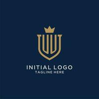 UU initial shield crown logo vector