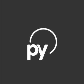 PY initial logo with rounded circle vector