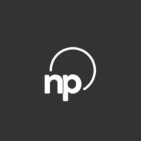 NP initial logo with rounded circle vector