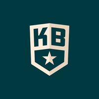 inicial kb logo estrella proteger símbolo con sencillo diseño vector