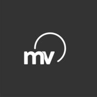 MV initial logo with rounded circle vector