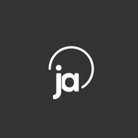 JA initial logo with rounded circle vector