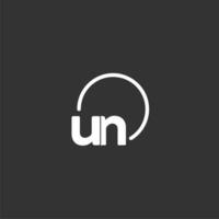 UN initial logo with rounded circle vector