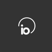 IO initial logo with rounded circle vector