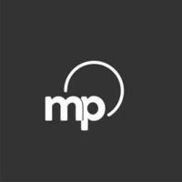 MP initial logo with rounded circle vector