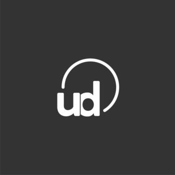 UD initial logo with rounded circle vector