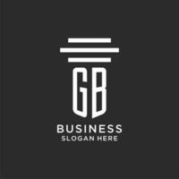 gb iniciales con sencillo pilar logo diseño, creativo legal firma logo vector