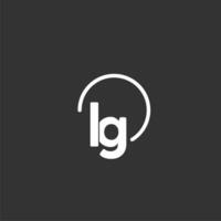 LG initial logo with rounded circle vector