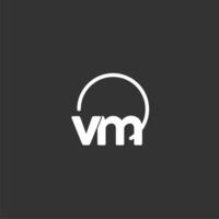 VM initial logo with rounded circle vector