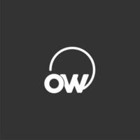 OW initial logo with rounded circle vector