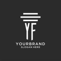YF initials with simple pillar logo design, creative legal firm logo vector
