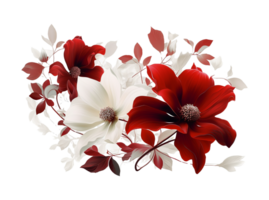 Red Flower Png AI Generative