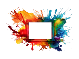 Frame Bold Color Photography Png AI Generative