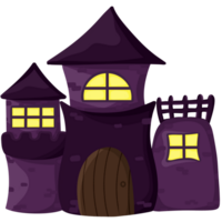 maison hantée d'halloween png