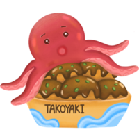 takoyaki med bläckfisk png